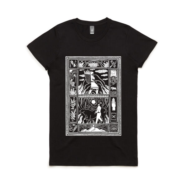 Black Tee White Print Hmong Design Thumbnail